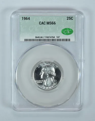 1964 Washington Quarter MS66 CAC CACg