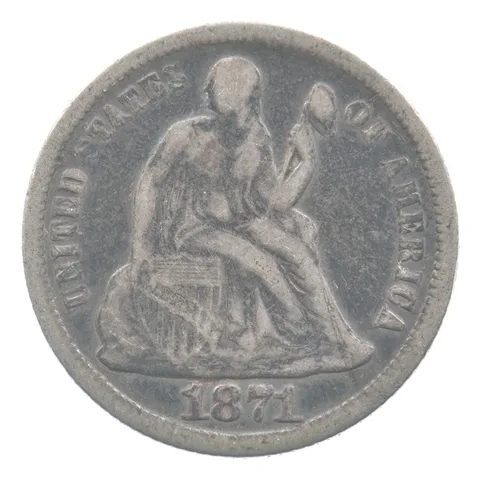 1871 Seated Liberty Dime Love Token G J M Victorian *4518