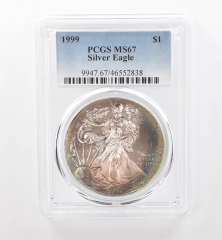 1999 American Silver Eagle MS67 PCGS Beautiful Tone *1765
