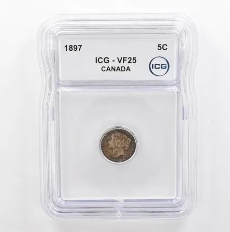 1897 Canada 5 Cents VF25 ICG Beautiful Tone *5348