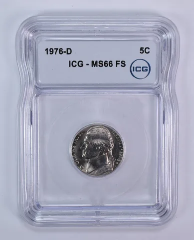 1976-D Jefferson Nickel MS66 FS ICG