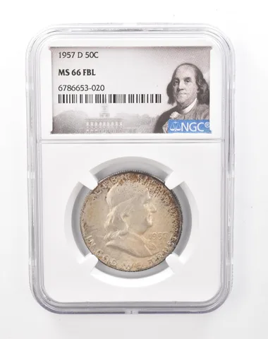 1957-D Franklin Half Dollar MS66 FBL NGC Beautiful Tone *7503