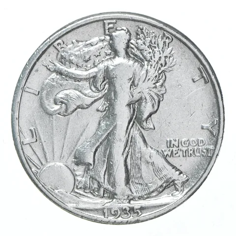 XF/AU 1935-D Walking Liberty Half Dollar Polished 90% Silver