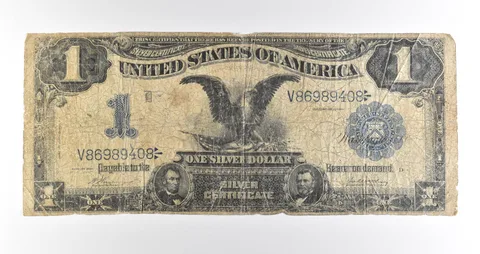 1899 $1 Silver Certificate Black Eagle Blue Seal Large Note *4499
