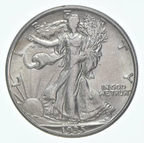 CHAU 1935-D Walking Liberty Half Dollar Choice AU 90% Silver (1pc)