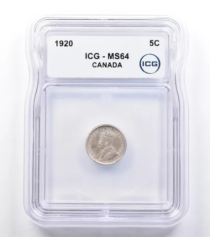 1920 Canada 5 Cents MS64 ICG *1809