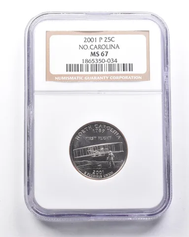 MS67 2001-P Washington State Quarter North Carolina NGC a6355