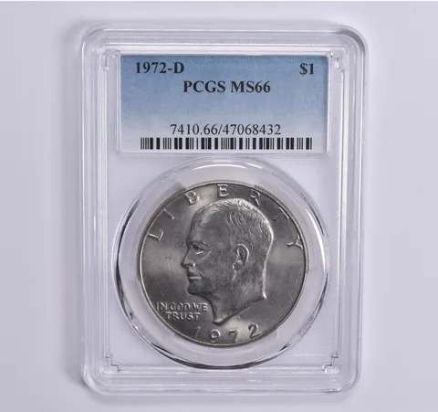 1972-D Eisenhower $1 MS66 PCGS Blue Lbl