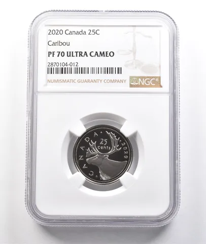 2020 Canada 25 Cents Caribou PF70 UCAM NGC *3822