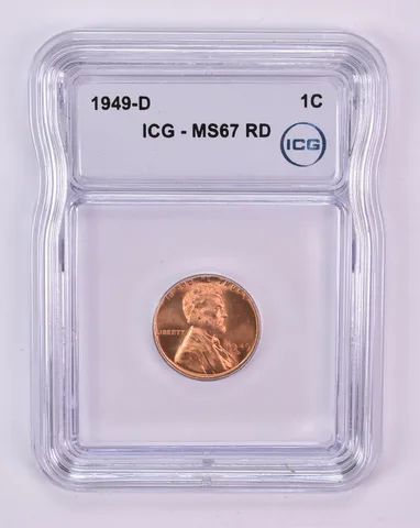 1949-D Lincoln Wheat Cent MS67 RD ICG
