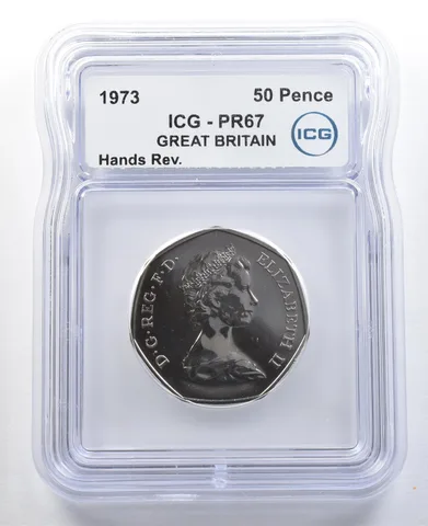 1973 Great Britain 50 Pence Hands Reverse PR67 ICG *3287