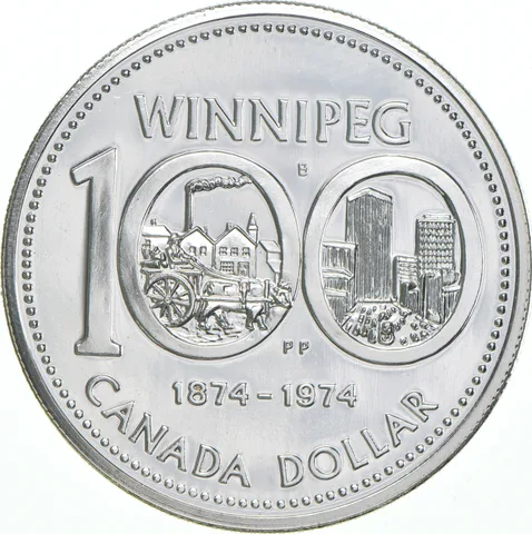 1974 Canada 50% Silver Canadian Silver Dollar - Winnipeg