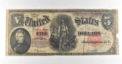 1907 $5 Legal Tender Red Seal Large Note Fr#91 *4710