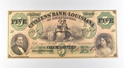 1860 $5 Citizens Bank Of Louisiana Shreveport Obsolete Note *3172