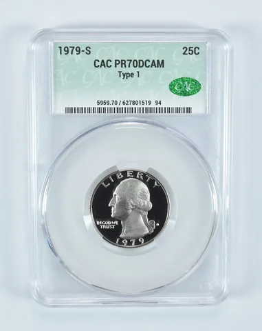 1979-S Washington Quarter Type 1 PR70 DCAM CAC CACg