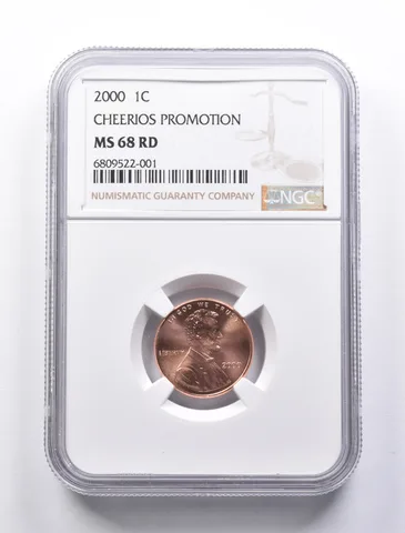 MS68 RD 2000 Lincoln Memorial Cent Cheerios Promotion NGC a1356
