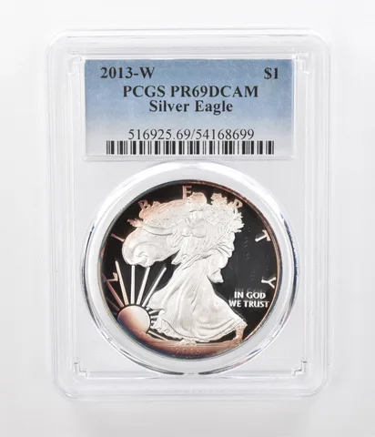 2013-W American Silver Eagle PR69 DCAM PCGS Peripheral Tone a1241