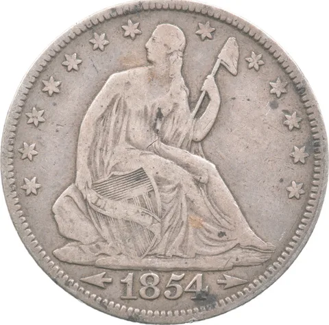 1854 Seated Liberty Half Dollar Arrows a7586