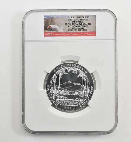 2013 5 Oz Silver Quarter ATB White Mountain MS69 DPL NGC *1673
