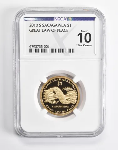 2010-S Sacagawea $1 Great Law of Peace Proof 10 UCam NGC X NGCX