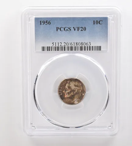 1956 Roosevelt Dime VF20 PCGS Beautiful Tone *3322