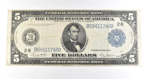 1914 $5 New York NY FRN Large Note Blue Seal *2722