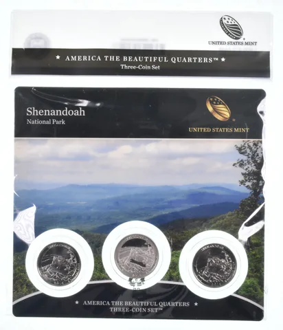 2014 Shenandoah National Park PDS ATB 3 Quarter Coin Set Unc BU