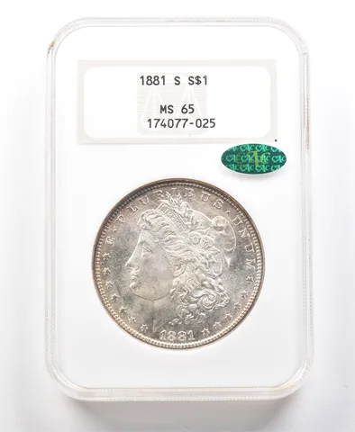 1881-S Morgan Silver Dollar MS65 NGC CAC a2048