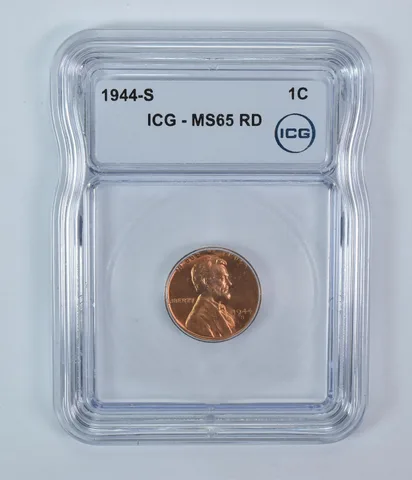 1944-S Lincoln Wheat Cent MS65 RD ICG