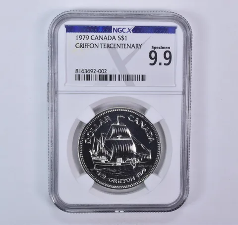 1979 Canada 1 Dollar Silver Griffon Tercentenary Specimen 9.9 NGC X NGCX