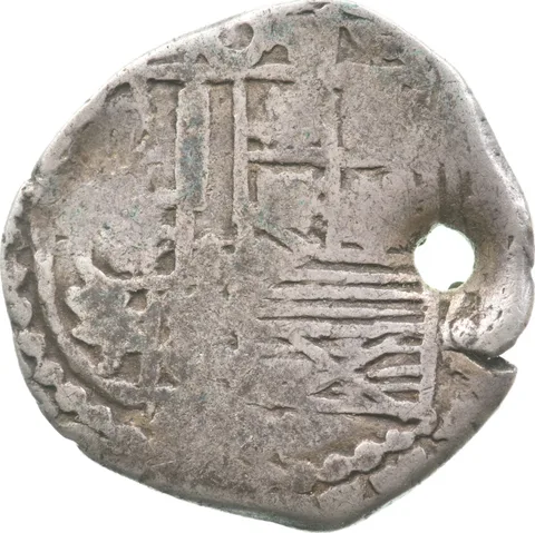 No Date Mexico 1 Real Shipwreck Coin Holed 2.9g a9593