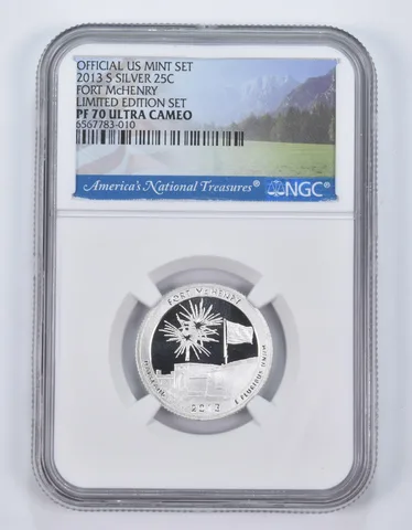 2013-S Silver PF70 ANT Fort McHenry Quarter Limited Edition NGC