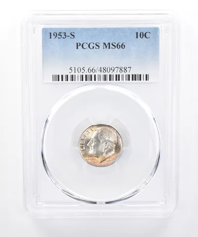 1953-S Roosevelt Dime MS66 PCGS Beautiful Tone *8357