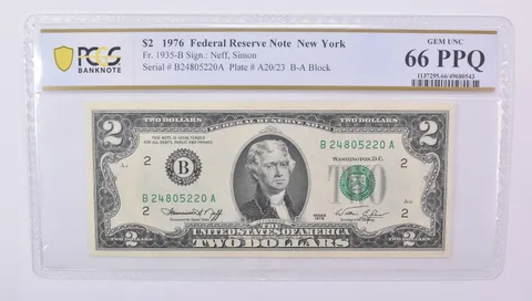 $2 1976 New York NY FRN Fr#1935-B Gem Unc 66 PPQ PCGS