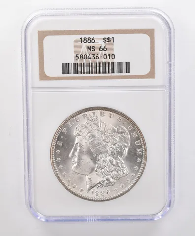 MS66 1886 Morgan Silver Dollar NGC Beautifully Toned a1935