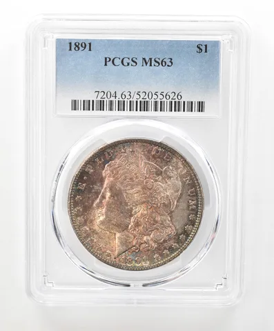 1891 Morgan Silver Dollar MS63 PCGS Beautiful Tone a6648