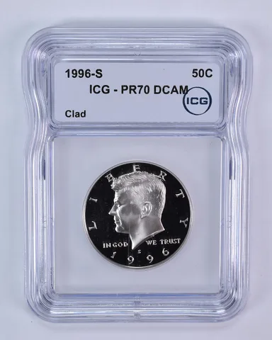 1996-S Kennedy Half Dollar CLAD PR70 DCAM ICG