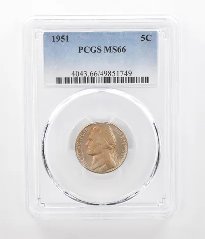 1951 Jefferson Nickel MS66 PCGS Beautiful Tone *2386