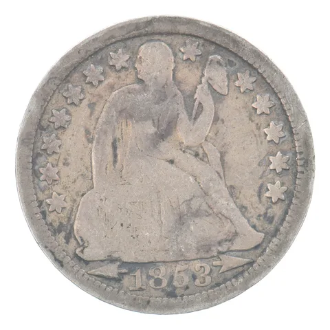 1853 Seated Liberty Dime Arrows Beautiful Tone *0131