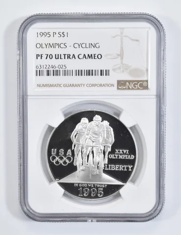 1995-P Cycling Olympic Games Commemorative Proof Silver Dollar PF70 NGC