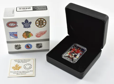 2019 Canada 25 Dollars Silver Chicago Blackhawks Denis Savard W/ OGP a4766