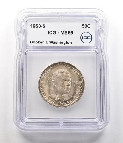 1950-S Booker T Washington Commemorative Half Dollar MS66 ICG a6786