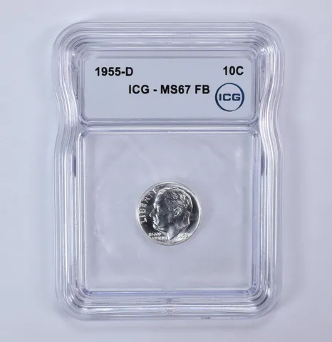 1955-D Roosevelt Dime MS67 FB ICG