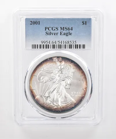 2001 American Silver Eagle MS64 PCGS Beautiful Tone *1518