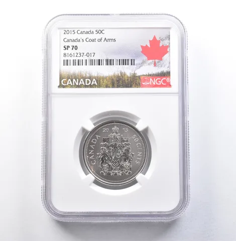 2015 Canada 50 Cents Coat Of Arms SP70 NGC *5926