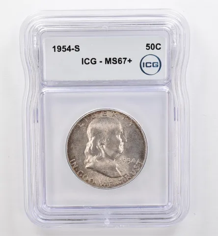 1954-S Franklin Half Dollar MS67+ ICG Beautiful Tone *9460