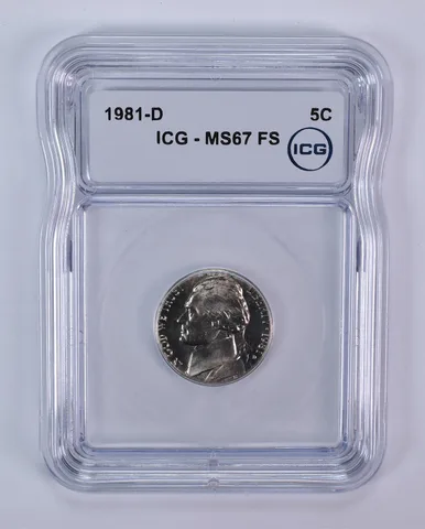 1981-D Jefferson Nickel MS67 FS ICG