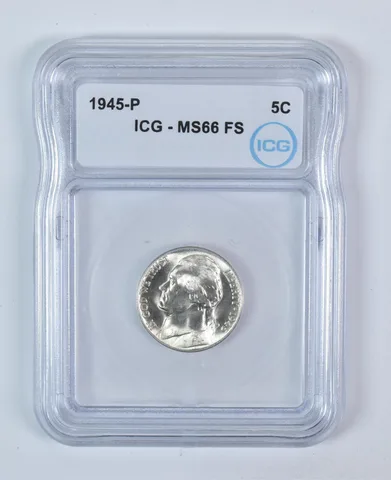 1945-P Jefferson Nickel MS66 FS ICG