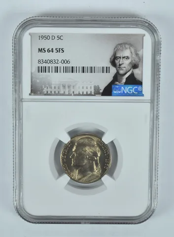 1950-D Jefferson Nickel MS64 5FS NGC Special Label