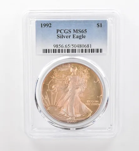 1992 American Silver Eagle MS65 PCGS Beautiful Tone *1757
